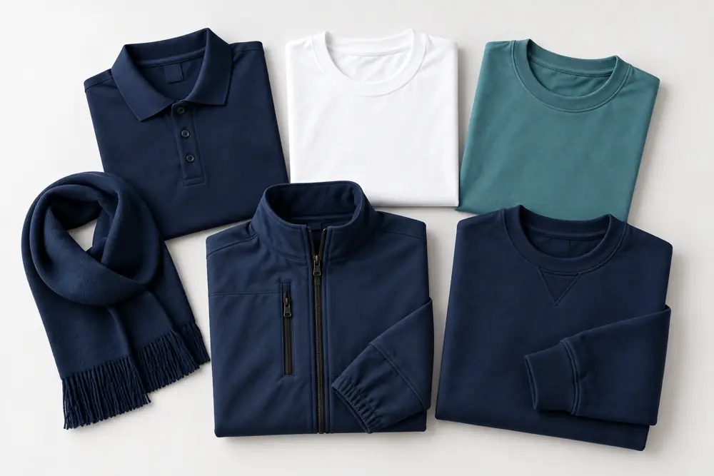 Polo, t-shirts, sweatshirt e casaco coordenados para associações e equipas