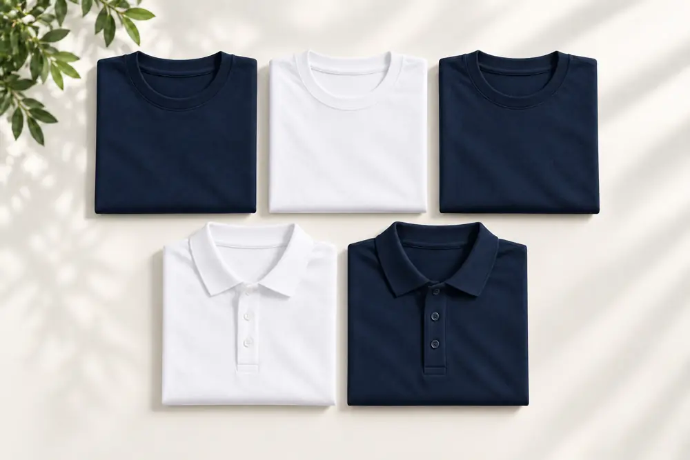 Pack Misto — 3 t-shirts + 2 polos por trabalhador